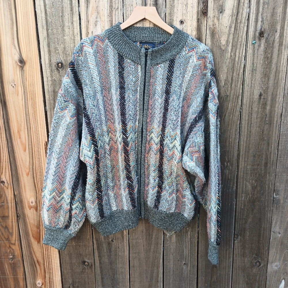 Vintage '70s zip up slouchy cardigan